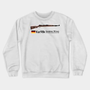 Kar98k Karabiner 98 kurz 1935 German standard service rifle historical German weapon black. Crewneck Sweatshirt